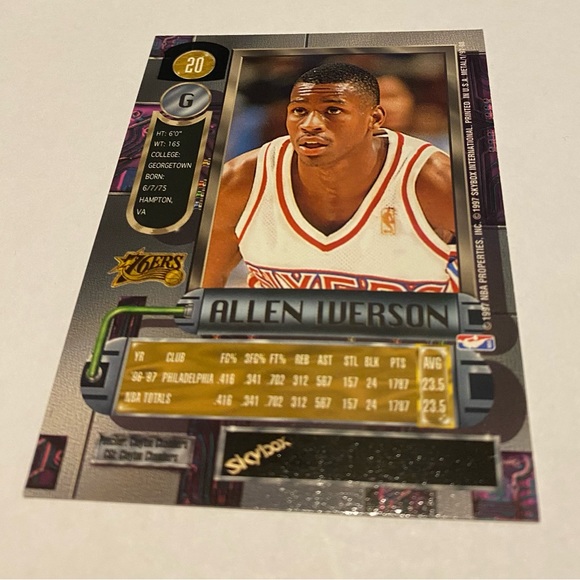 Allen Iverson 1997-98 Skybox Metal Universe #20 BASKETBALL  Allen Iverson 1997-98 Skybox Metal Universe Basketball Card
